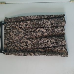 Black and tan printed skirt